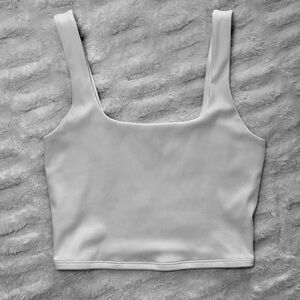 Express Body Contour Ribbed Crop Tank Top, Pure White, Medium